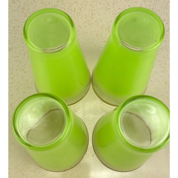Vintage Blendo 11 oz tumblers, lime green ombre frosted glass, set of 4 - Picture 8 of 8